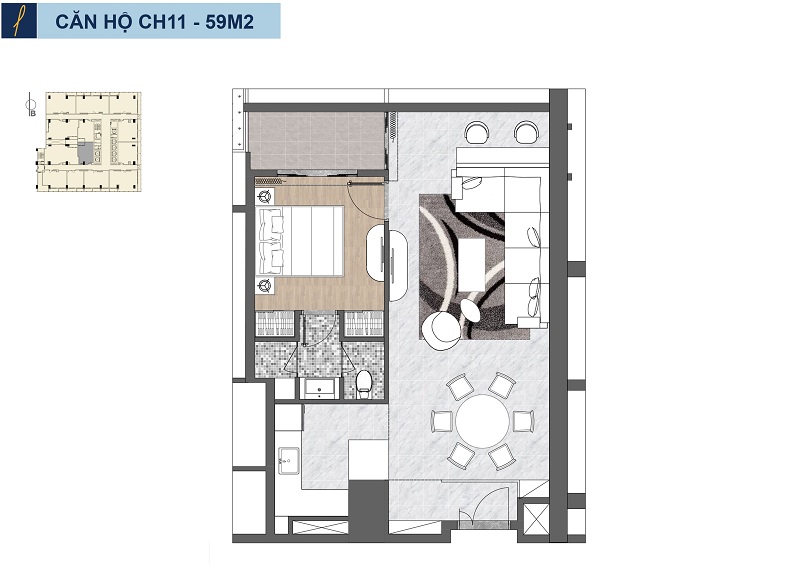 Căn 1 Phòng ngủ căn hộ Risemount Apartment đà nẵng