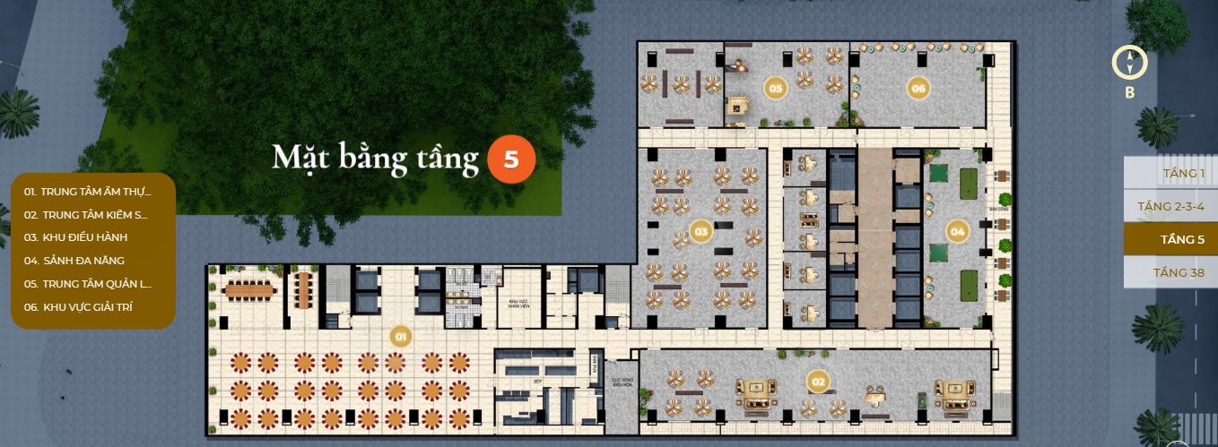 Mặt bằng tầng 5 căn hộ Premier Sky Residences Đà Nẵng