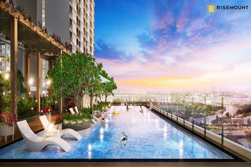 Bể bơi tầng 5 Căn hộ Risemount đà nẵng