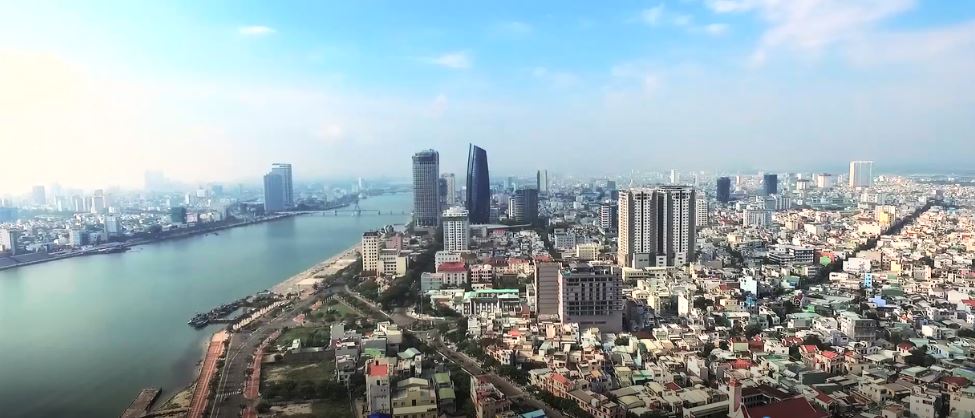 Hướng Đông Nam Cầu Sông Hàn, Trung Tâm hành chính thành phố, Sông hàn.