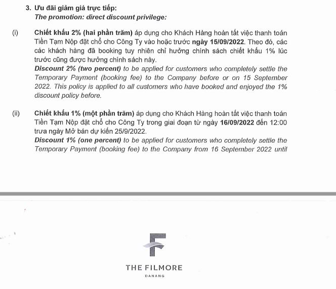 Chính sách The Filmore Đà Nẵng