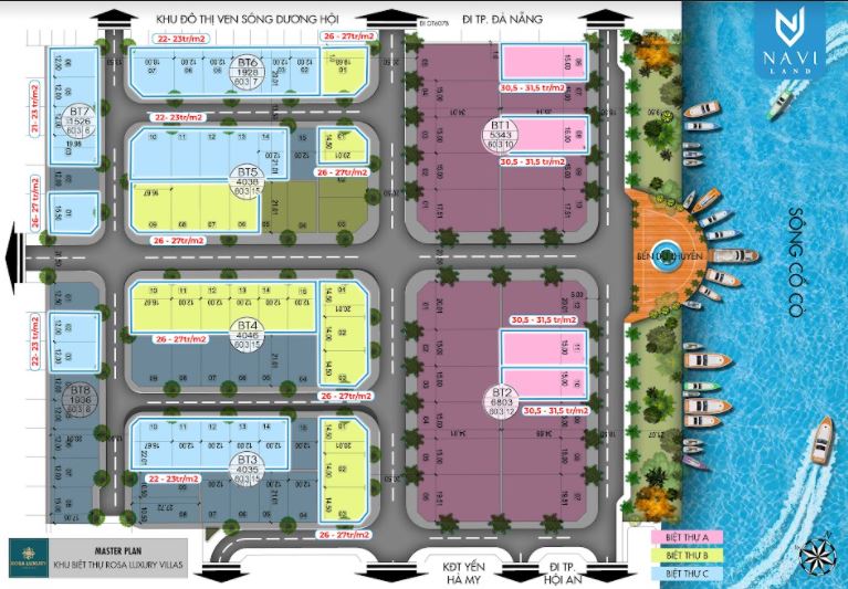 Sơ Đồ Phân Lô Biệt Thự Rosa Luxury Villas