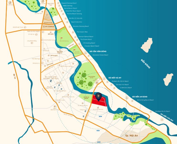 Vị trí dự án Đất nền Rosa Riverside Complex Đà Nẵng Hội An 