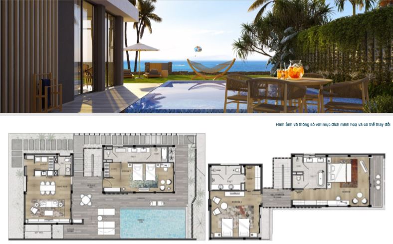 Mẫu biệt thự 3 phòng ngủ view biển Shantira Beach Resort