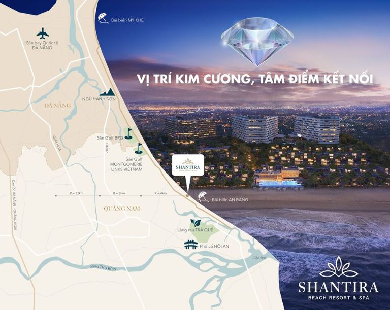 Vị trí dự án căn hộ shantira beah resort spa hội an