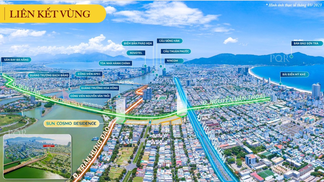 Vị trí liên kết vùng dự án Sun Cosmo Residence