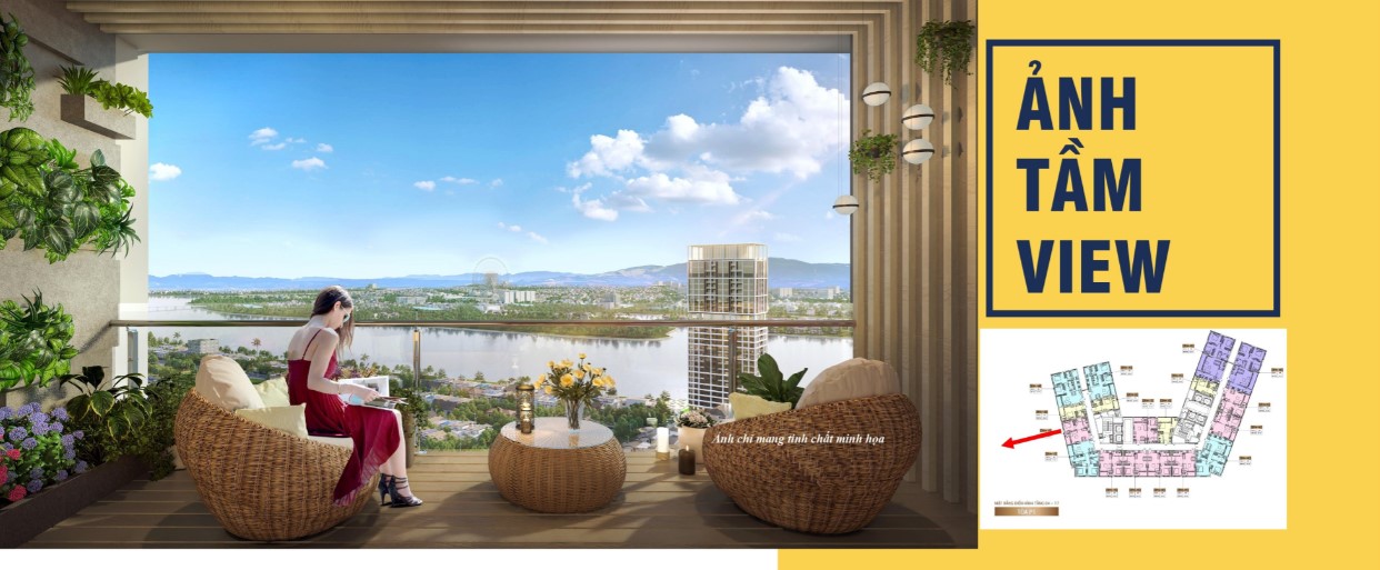 Tầng 4 đến tầng 17 căn số 11 - 12 - 12A - 12B view hướng Nam 