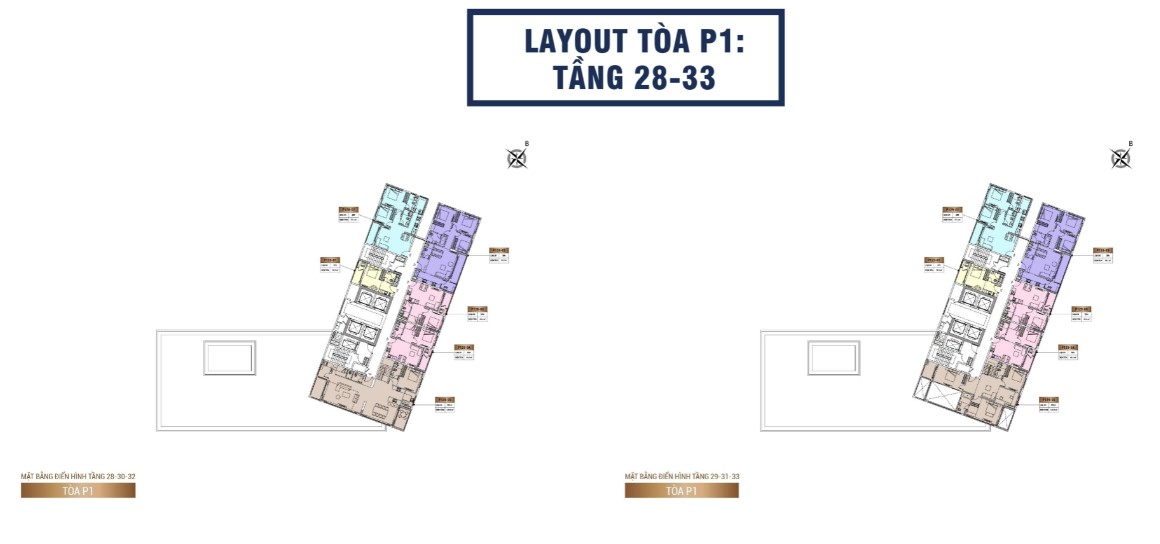 Tòa P1 Tầng 28 - tầng 33 Căn hộ Panoma Đà Nẵng