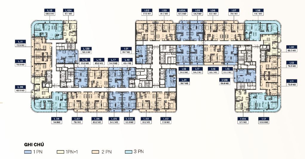 Mặt Bằng Căn Hộ The Legend Đà Nẵng