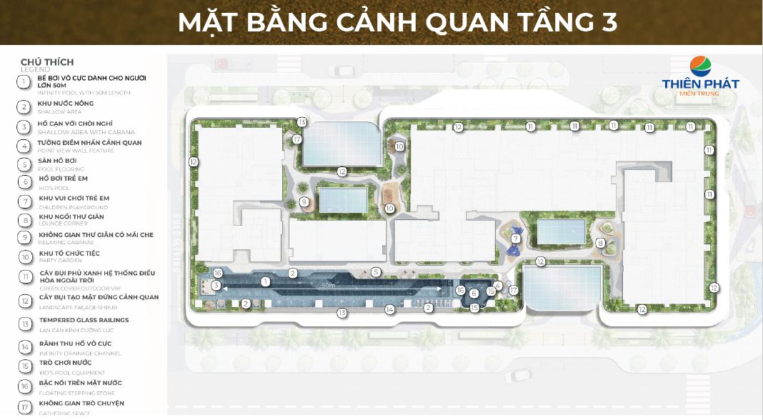 Mặt bằng tầng 3 Dự án The Legend Đà Nẵng